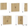 Mueble cocina Kalmar roble sonoma 11 pzas madera contrachapada en Armarios de cocina | Comprar online en Foro24