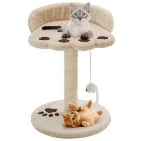 Rascador para gatos con poste de sisal 40 cm beige y marrón