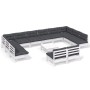 Muebles de jardín 13 pzas y cojines blanco madera maciza pino de , Conjuntos de jardín - Ref: Foro24-3097230, Precio: 1,00 €