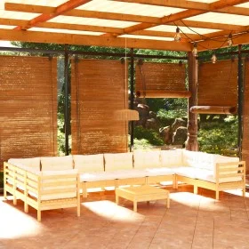 Gartenmöbel 11 Stück Kissen aus Zirbenholz cremefarben von , Gartensets - Ref: Foro24-3097337, Preis: 807,31 €, Rabatt: %