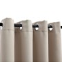 Cortinas opacas con anillas de metal 2 piezas beige 140x245 cm