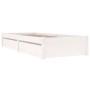 Weißer Bettrahmen mit Schubladen 100x200 cm von , Betten und Lattenroste - Ref: Foro24-3103469, Preis: 210,73 €, Rabatt: %