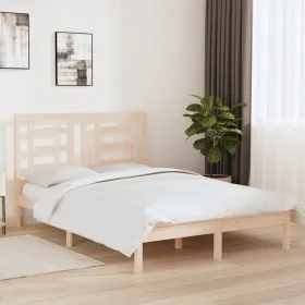Solid pine wood bed frame 140x200 cm by , Beds and slatted bases - Ref: Foro24-3104348, Price: 112,72 €, Discount: %