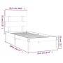 Solid wood bed frame 90x190 cm by , Beds and slatted bases - Ref: Foro24-3104638, Price: 79,36 €, Discount: %