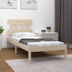 Estructura de cama madera maciza 90x190 cm