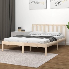 Estructura de cama de madera maciza de pino 160x200 cm