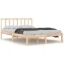 Solid pine wood bed frame 160x200 cm by , Beds and slatted bases - Ref: Foro24-3105081, Price: 120,75 €, Discount: %