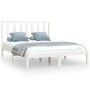 Massives Bettgestell aus weißem Kiefernholz, 120 x 190 cm von , Betten und Lattenroste - Ref: Foro24-3105131, Preis: 118,98 €...