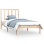 Solid pine wood bed frame 90x190 cm by , Beds and slatted bases - Ref: Foro24-3105125, Price: 80,16 €, Discount: %