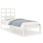 Weißer Einzelbettrahmen aus Massivholz, 90 x 190 cm von , Betten und Lattenroste - Ref: Foro24-3105436, Preis: 86,20 €, Rabat...