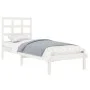 White solid wood single bed frame 90x190 cm by , Beds and slatted bases - Ref: Foro24-3105436, Price: 85,10 €, Discount: %