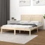 Solid wood double bed frame 135x190 cm by , Beds and slatted bases - Ref: Foro24-3105510, Price: 148,16 €, Discount: %