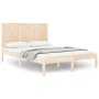 Solid pine wood bed frame 135x190 cm by , Beds and slatted bases - Ref: Foro24-3105705, Price: 156,38 €, Discount: %