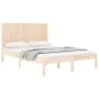 Solid pine wood bed frame 135x190 cm by , Beds and slatted bases - Ref: Foro24-3105705, Price: 156,38 €, Discount: %