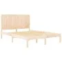 Solid pine wood bed frame 135x190 cm by , Beds and slatted bases - Ref: Foro24-3105705, Price: 156,38 €, Discount: %