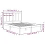Solid pine wood bed frame 135x190 cm by , Beds and slatted bases - Ref: Foro24-3105705, Price: 156,38 €, Discount: %