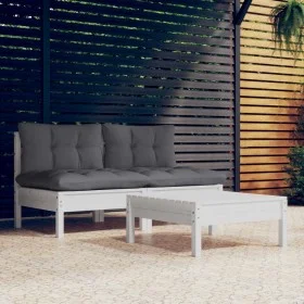 3-piece garden furniture set with anthracite cushions made of pine wood by , Garden sets - Ref: Foro24-3095999, Price: 232,15...