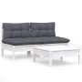 Muebles de jardín 3 pzas con cojines antracita madera de pino de , Conjuntos de jardín - Ref: Foro24-3095999, Precio: 234,98 €