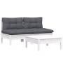 Muebles de jardín 3 pzas con cojines antracita madera de pino de , Conjuntos de jardín - Ref: Foro24-3095999, Precio: 234,98 €