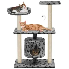 Cat scratching post with sisal post 95 cm gray footprints by vidaXL, Cat furniture - Ref: Foro24-170513, Price: 59,11 €, Disc...