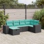 Set de sofás de jardín 6 piezas y cojines ratán sintético negro en Conjuntos de jardín | Comprar online en Foro24