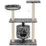 Rascador para gatos con poste de sisal 95 cm huellas gris de vidaXL, Mobiliario para gatos - Ref: Foro24-170513, Precio: 62,0...