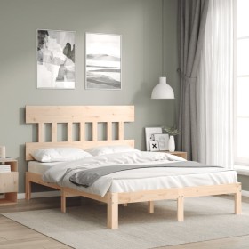 Bettgestell mit Massivholzkopfteil 140x200 cm von , Betten und Lattenroste - Ref: Foro24-3193596, Preis: 122,11 €, Rabatt: %