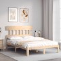 Bed frame with solid wood headboard 140x200 cm by , Beds and slatted bases - Ref: Foro24-3193596, Price: 122,11 €, Discount: %