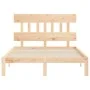Bed frame with solid wood headboard 140x200 cm by , Beds and slatted bases - Ref: Foro24-3193596, Price: 120,60 €, Discount: %