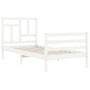 Weißer Bettrahmen aus Massivholz mit Kopfteil von , Betten und Lattenroste - Ref: Foro24-3194927, Preis: 101,29 €, Rabatt: %