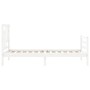 White solid wood bed frame with headboard by , Beds and slatted bases - Ref: Foro24-3194927, Price: 101,22 €, Discount: %