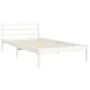 Estructura de cama con cabecero madera maciza blanco de , Camas y somieres - Ref: Foro24-3194927, Precio: 99,93 €, Descuento: %
