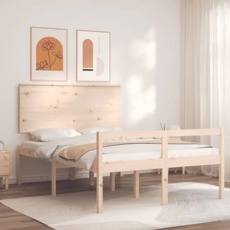 Doppelbett für Senioren mit Kopfteil aus Massivholz von , Betten und Lattenroste - Ref: Foro24-3195451, Preis: 143,60 €, Raba...