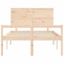 Double bed for seniors with solid wood headboard by , Beds and slatted bases - Ref: Foro24-3195451, Price: 145,58 €, Discount: %