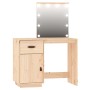 Juego de tocador con LED madera maciza de pino