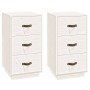 Nachttische 2 Stück aus massivem weißem Kiefernholz 40x40x75 cm von vidaXL, Nachttische - Ref: Foro24-818338, Preis: 138,13 €...