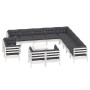 Muebles de jardín 14 pzas con cojines blanco madera maciza pino de , Conjuntos de jardín - Ref: Foro24-3096966, Precio: 1,00 €