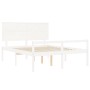 Doppelbett für Senioren mit weißem Massivholz-Kopfteil von , Betten und Lattenroste - Ref: Foro24-3195487, Preis: 197,30 €, R...