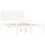 Double bed for seniors with white solid wood headboard by , Beds and slatted bases - Ref: Foro24-3195487, Price: 194,75 €, Di...