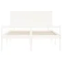 Double bed for seniors with white solid wood headboard by , Beds and slatted bases - Ref: Foro24-3195487, Price: 194,75 €, Di...