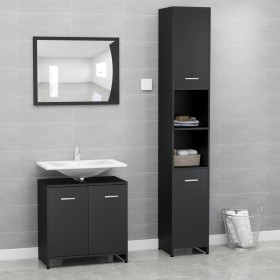 Juego muebles de baño 3 pzas madera de ingeniería negro de , Muebles de baño - Ref: Foro24-3056917, Precio: 142,89 €, Descuen...