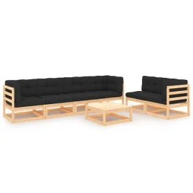 7-piece garden furniture set with solid pine wood cushions by , Garden sets - Ref: Foro24-3083791, Price: 595,09 €, Discount: %