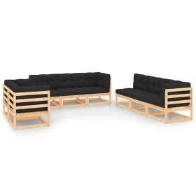 Garden furniture 8 pieces and solid pine wood cushions by , Garden sets - Ref: Foro24-3083808, Price: 737,39 €, Discount: %