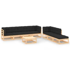 8 Stk. Gartenmöbel und Kissen aus massivem Zirbenholz von , Gartensets - Ref: Foro24-3083815, Preis: 633,10 €, Rabatt: %