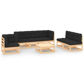 7-piece garden furniture set with solid pine wood cushions by , Garden sets - Ref: Foro24-3083822, Price: 595,09 €, Discount: %
