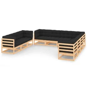10-piece garden furniture set with solid pine wood cushions by , Garden sets - Ref: Foro24-3083836, Price: 913,24 €, Discount: %