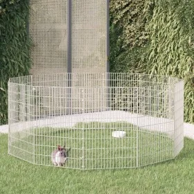 Animal enclosure with 12 galvanized iron panels measuring 54x80 cm. by , Cages and habitats for small animals - Ref: Foro24-1...
