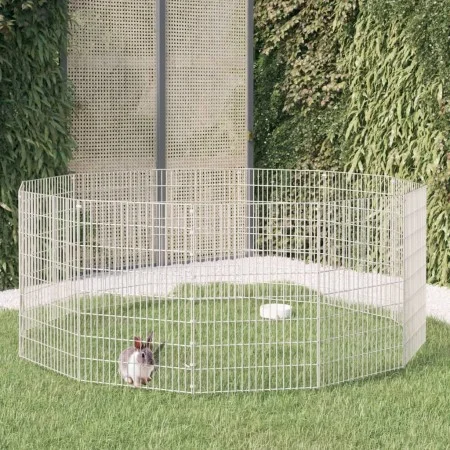 Animal enclosure with 12 galvanized iron panels measuring 54x80 cm. by , Cages and habitats for small animals - Ref: Foro24-1...