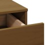 Juego de tocador con LED madera maciza de pino marrón miel