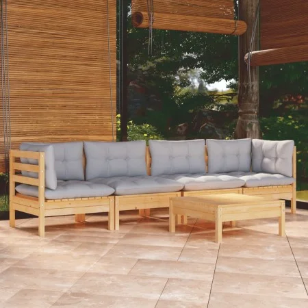 5-piece garden furniture set with solid pine wood cushions by , Garden sets - Ref: Foro24-3096153, Price: 372,74 €, Discount: %